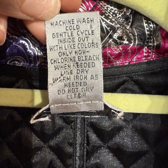 Chico's Metallic Shimmer Floral Paisley Quilted Full Zip Jacket Sz 2/L - Picture 6 of 14